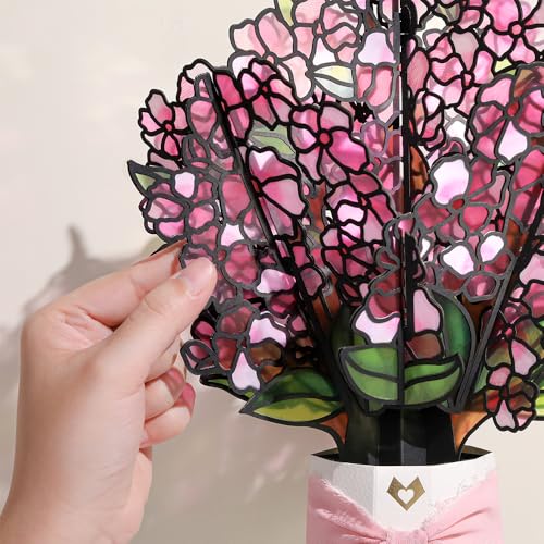 Lovepop Sun-Dappled Cherry Blossom Suncatcher Bouquet - 3D Cherry Blossom Bouquet for Friend, Mom, Grandma, Her, Sister (Sympathy, Birthday, Mother's Day) 12" - Blank Notecard & Envelope Included - color: Sun-dappled Cherry Blossom Suncatcher Bouquet