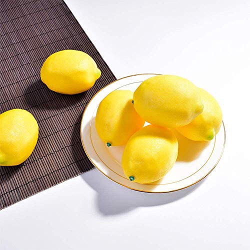Faux Yellow Lemons Artificial Fruits Fake Lemon Lifelike Simulation for Lemonade Party Kitchen Table Decorations Garland Photography Props, 10 Pack - color: Yellow, size: 10 Pack