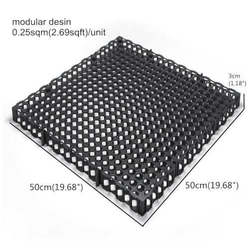 50cmX50cmX3cm(19.68inX19.68inX1.18in) Interlocking Drainage Cell System for Artificial Grass (1.5sqm-6pieces) - size: 6 pieces-1.5sqm