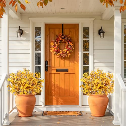 8Pcs Babys Breath Artificial Flowers Fall Flowers, Real Touch Yellow Silk Flowers Fake Flowers for Vase Home Office Wedding Indoor Outdoor Centerpiece Table Party Decorations - color: Yellow, size: 8 Bundles