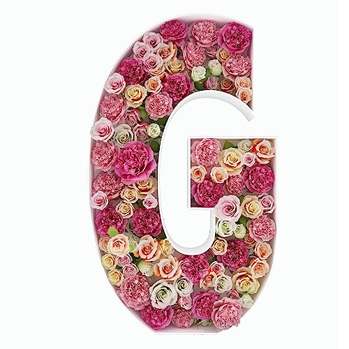 2FT Letter G Mosaic Balloon Frame Letter DIY Fillable Letters Kit for Birthday Party Wedding Backdrop Decor - color: Letter G, size: 2FT