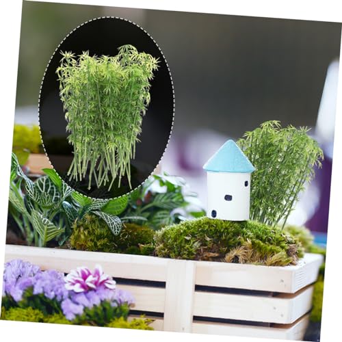GLEAVI Sturdy Plastic Fake Bamboo Trees Mini Model Decor Artificial Trees for Home