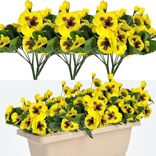 Realistic Silk Pansies Arrangement Colorful Artificial Flower for Home Decoration Table Centerpiece Bookshelf Display Silk Flower Arrangements - color: Red