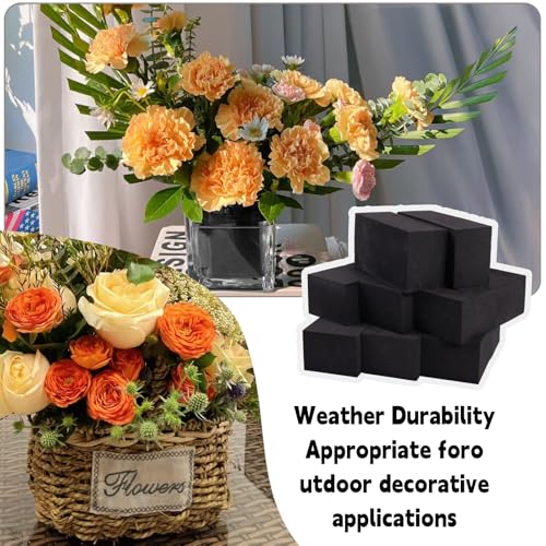 Reusable Floral Foam Blocks for Artificial Flower Arrangements, Weather Resistant, 12 Pieces, 6x3x2.5 Inch, for Outdoor Wedding Home Decor (12, 6 x 3 x 2.5'') - size: 6 x 3 x 2.5''