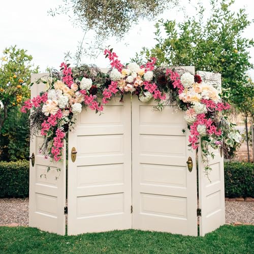 Faux Bougainvillea 8 PCS Realistic Artificial Bougainvillea 29.9" Silk Flowers Long Stem Flowers for Tall Vase Home Wedding Centerepieces Decor (Pink) - color: Pink