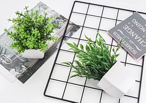 Der Rose 2 Pack Fake Plants Mini Artificial Greenery Potted Plants for Home Decor Indoor Office Table Room Farmhouse - color: Green