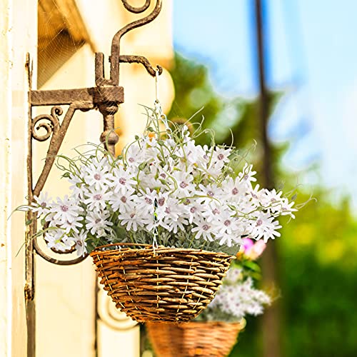 Artificial Flowers Wildflowers Silk Daisy Spring Fake Daisies Decoration Summer UV Resistant Colorful Mixed Bundles Faux Greenery Outdoor Plant Stem Filler for Home Decor Indoor Floral Arrangements - color: 04-white