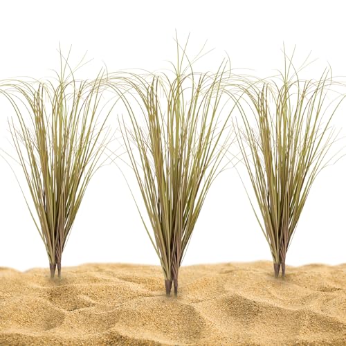 Fake Desert Dry Grass, Artificial Plants for Reptile Tank Accessories, Habitat Decor Fit for Bearded Dragon, Crested Gecko, Leopard Lizard, Chameleon, Artificial Outdoor Plants, Terrarium Decor (3)