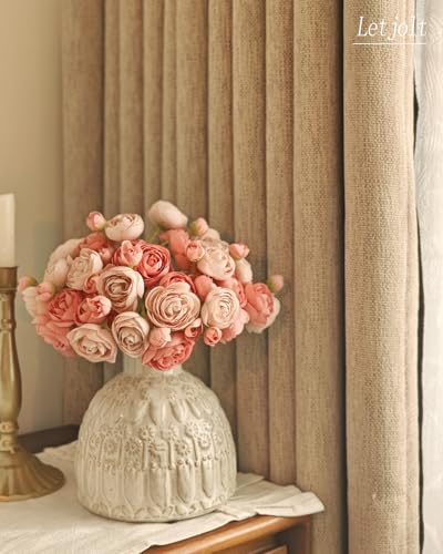 Letjolt Ranunculus Artificial Flower Deep Pink, 18 Pcs | Silk, Wedding Bouquet, Engagement Centerpieces, Bridal Shower Decorations - color: Deep Pink