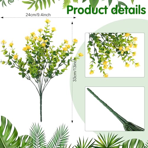 WILLBOND 12 Bundles Artificial Flowers Outdoor, UV Resistant Faux Artificial Plants Shrubs Plastic Flower Bulk for Hanging Planter Porch Window Home Spring Summer Decor(Cute Color) - color: Cute Color