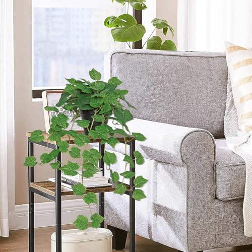 TOCHGREEN Artificial Plants Fake Pothos Ivy Plant Silk Plant for Home Decor Indoor in Pot,Faux Hanging Plant Realistic Small Faux Potted Plant for Bedroom Shelf Indoor Outdoor Decor (Green) - color: Green