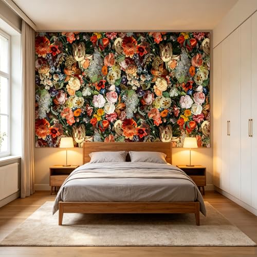 Rose Floral Large wall murals Peel and Stick self Adhesive Flowers Wallpaper for Bedroom Living Room - 108"x157" - color: F32, size: 108"x157"