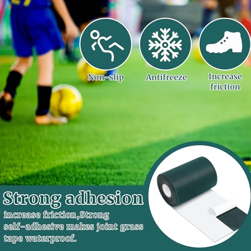 Gersoniel 2 Rolls 6 in x 16.5 ft Artificial Grass Turf Tape Self Adhesive Turf Seam Tape for Artificial Lawn Carpet Jointing, Indoor Outdoor Rug, Pet Grass Mat Connecting - size: 6 in X 16.5 ft