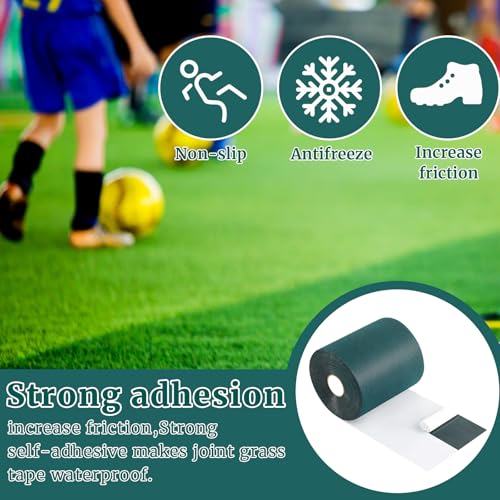 Gersoniel 2 Rolls 6 in x 65.6 ft Self Adhesive Turf Seam Tape Artificial Grass Turf Tape for Artificial Lawn Carpet Jointing, Indoor Outdoor Rug, Pet Grass Mat Connecting - size: 6 in x 65.6 ft