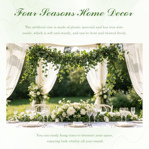3 Strands Odorless Artificial Vines, 6FT Silk Ivy Garland, Fake Greenery Hanging Plants, Decoration for Party, Wedding, Room. (green6) - color: Green6