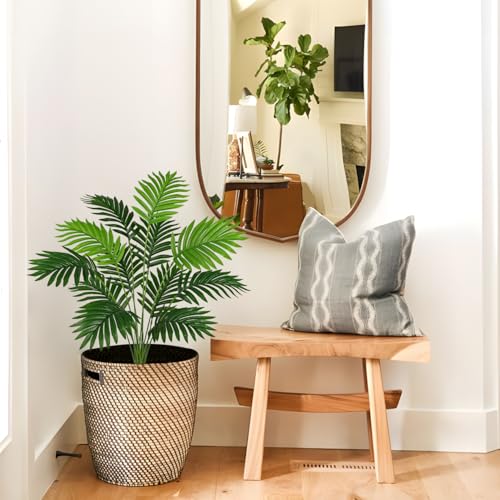 2PCS Artificial Palm Plant 30" Fake Tropical Areca Palm Leaves Bushes Tree Leaf Large Faux Greenery Stem Shrubs for Indoor Outdoor Home Garden Arrangement Jungle Safari Wedding Party Decor, 12 Leaves - color: Areca Palm, size: Bushes