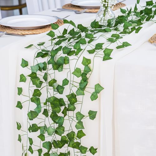 suddus Fake Vines for Room Decor 3 Pack 99 Ft Aesthetic Artificial Plant Ivy Garland Hanging Greenery Leaves Decoration for Home Bedroom Wall Wedding Party Indoor Outdoor - color: Ivy, size: Fake Vines-3 Pack