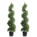 ALL SEASON GREEN 48.5'' Artificial Outdoor Plants Boxwood Topiary Spiral Front Porch Decor Tree Potted - size: 3.9ft