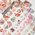 Pre-Cut PET Tape Stickers, Pet Washi Tape Set for Journaling - 4 Rolls PET & 2 Rolls Washi Tape, Greek Goddess Style with Renaissance Women & Architecture - color: Goddess
