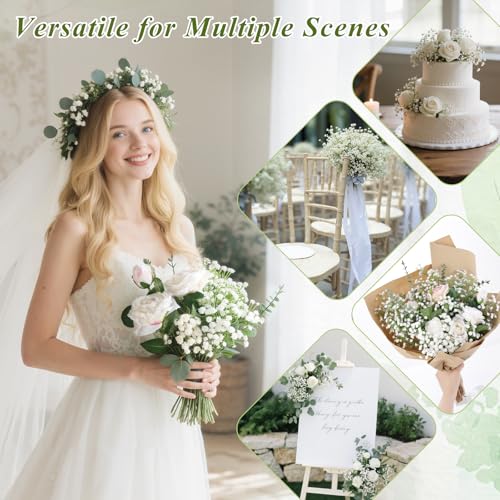 DomeStar Artificial Baby’s Breath Flowers – 42 PCS White Fake Gypsophila for Wedding Centerpieces, Home Decoration, DIY Crafts, Bridal Shower, Party Decor & Gifts