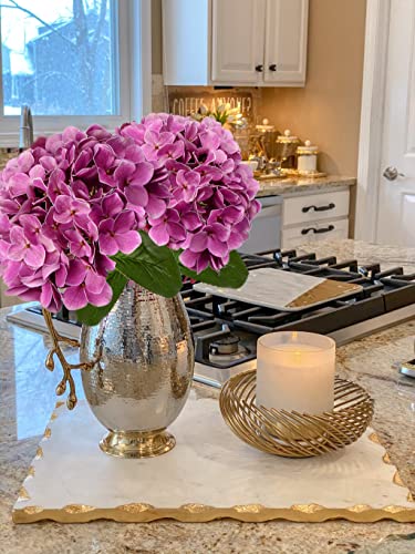 DILATATA Silk Hydrangea Flower 26" Big Fake Hydrangea Faux Flowers Lifelike Tall Artificial Hydrangea Real Touch Hydrangea for Wedding Ceremony Centerpieces Decor-3pcs - color: Purple #3, size: 3PCS