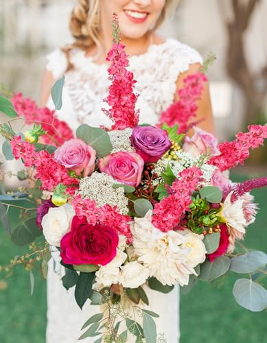 IPOPU 43.3" Delphinium Artificial Flowers 5PCS Faux Delphinium Flowers Larkspur Long Stem Artificial Flowers for Wedding Table Centerpieces Home Garden Decor(Hot Pink) - color: Rose Red