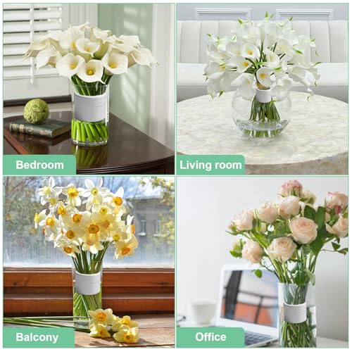 4 Pack Flower Arrangement Holder for Vase, Spiral Blossom Grid Flower Frog Stem Support, Ikebana Bouquet Tool (Clear) - color: Clear-4p