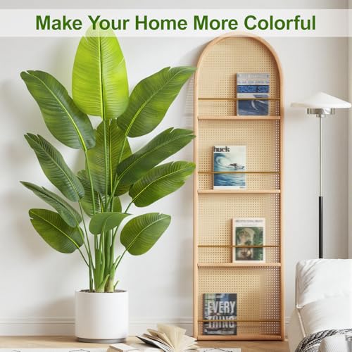 Lifelike Bird of Paradise Artificial Plant,5ft Faux Banana Leaf Tree with 12 Trunks - Perfect Indoor Silk Floor Plant for Home Decor in Living Room, Office, and Bedroom 1Pack - size: 5ft
