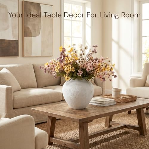 RyddeligHome 24 Stems Artificial Wildflower Bouquet - 23" Tall Faux Silk Flowers for Home Decorations - Yellow, Pink, White & Purple Flowers for Large Vases - Table Centerpiece & Home Decor - color: Wildflowers
