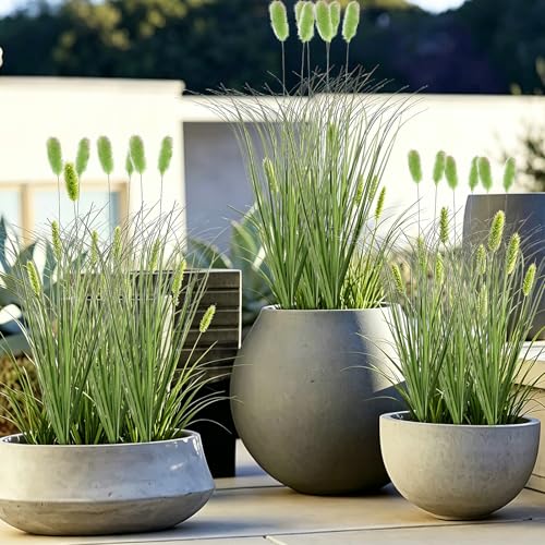 FOIMAS 12pcs Artificial Grass Plants,17.7" Faux Shrubs Wheat Grass Greenery Stems Dog Tail for Indoor Outdoor Home Decor - size: 17.7