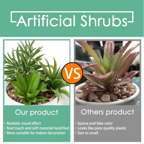 Hollyone Large Artificial Succulents Plants Faux Succulents in Pots Fake Succulent Plastic Potted Plants with White Ceramic Pot for Home Decor Office Desk Bathroom Shelf Living Room Decoration - color: 1pack - White Ceramic