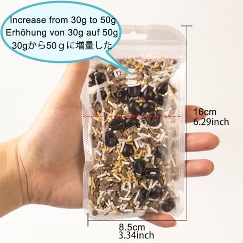 Polymer Clay Cocoa Bean Sprinkles for Fake Dessert Cake Decor, Decoden Phone Case, Slime Projects DIY, Scrapbooking, Resin Jewelry Making Pack of 50g - color: Cocoa 50g