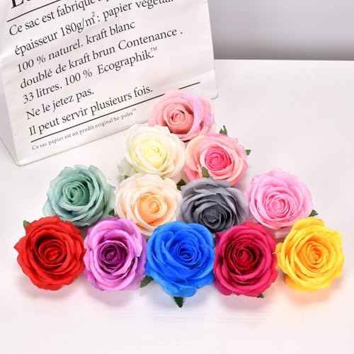 8Pcs Artificial Flower - Purple Rose Flowers with Leaves Fake Floral Arrangements for Home Bathroom Office Table Centerpiece Shelf Weddings Decorations - color: Purple