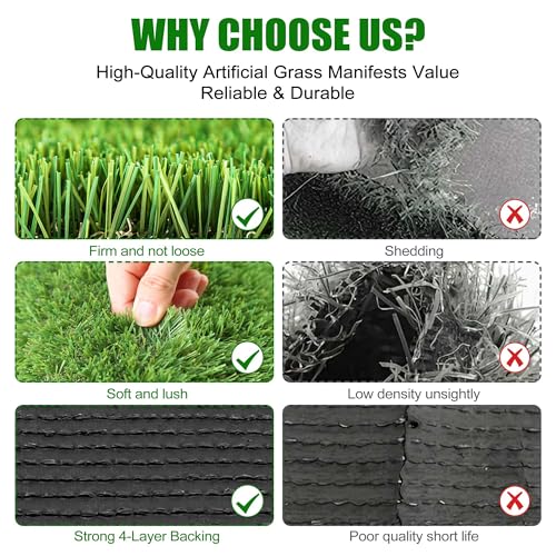 Artificial Grass Turf 4x13 FT Dog Pee Pad, Large Synthetic Turf Mat with Drainage Holes for Potty Training, Reusable Fake Grass Rug Outdoor Patio Balcony, Green - size: 4x13FT