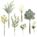 Serra Flora Artificial Greenery Spray Box Set(Pack of 46pcs) with 7 Kinds of DIY Wedding Bouquet Filler Table Centerpieces and Floral Arrangement (Dusty Green) - color: Dusty Green