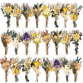 Layhit 24 Pcs Boho Dried Flower Bouquet Mini Wedding Handmade Dry Flowers Decor for Vase Crafts DIY Photo Boutonniere for Men Floral Plant for Bridesmaid Gift Birthday Decor (Vivid) - style: Vivid