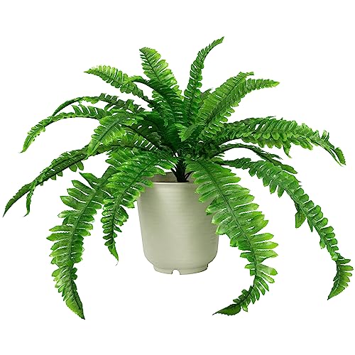 Northlight Artificial Boston Fern in a Decorative Cream Pot, 24", Green