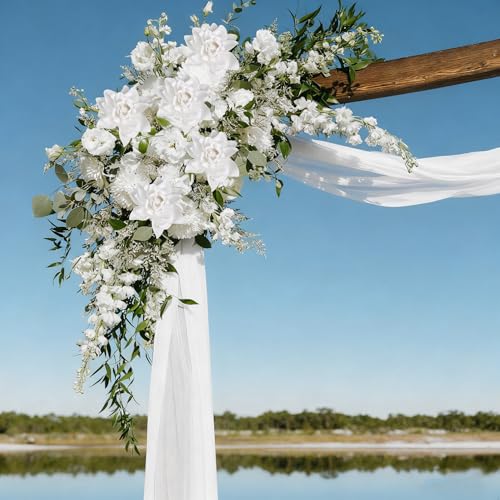 IPOPU 25PCS Gardenia Flowers Artificial 3.15’’ Foam Fake Rose Heads White Faux Gardenia Flowers with Stems for Wedding Bouquet Bridal Shower Party Home Floral Arrangements(White) - color: White