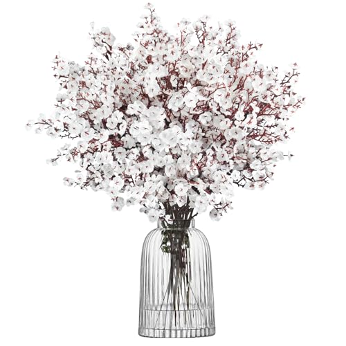 Uieke 30 Pcs Babys Breath Artificial Flowers Fake Silk White Flowers Faux Gypsophila Bouquet Real Touch Floral for Home Wedding Party Centerpieces DIY Décor - color: White, size: 30PCS