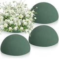 STEFORD 4 PCS Round Floral Foam Blocks Half Balls, Wet & Dry Green Flower Foam for Fresh and Artificial Flower Arrangements (7.5 x 3.7 Inches) - size: 7.5 x 3.7 Inch