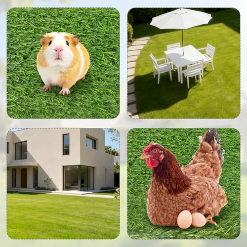 12Pack Chicken Nesting Pads, 12'x12' Nesting Box Pads Artificial Grass Washable Chicken Coop Bedding Laying Rug Fake Turf Mats Grass Carpet Garden Lawn for Hen & Small Pets (12PCS)