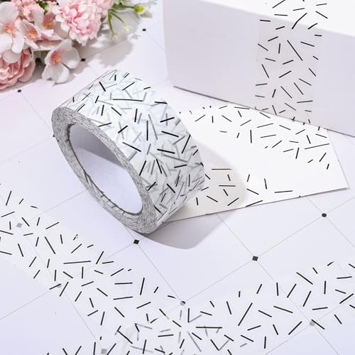 Whaline 109 Yard Black White Packing Tape Messy Straight Lines Printed Tape Waterproof Shipping Tapes for Small Business DIY Crafts Box Carton Decor - style: Messy Straight Lines