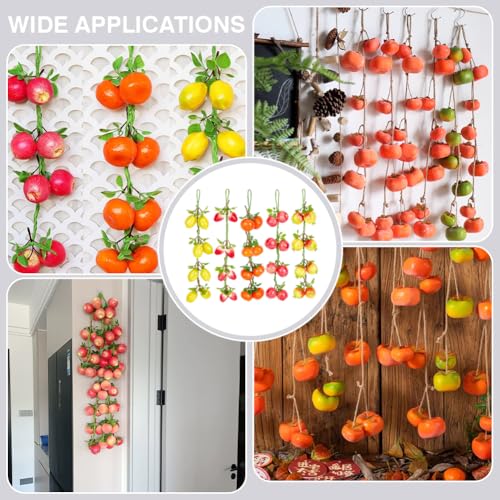 PH PandaHall 5 Styles Fruits Artificial Fake Hanging Banner Lemon Pomegranate Apple Orange Strawberry Garland Plant Decor for Wedding Backdrop Thanksgiving Day Christmas Party Sukkot Decoration