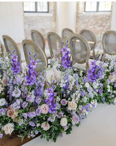 IPOPU Gladiolus Artificial Flowers Purple Gladiolus Flowers 10 PCS 30.3 in Silk Gladiolus Flowers with Stems Artificial Gladiolus Flowers for Home Wedding Office Decoration(Purple) - color: Purple