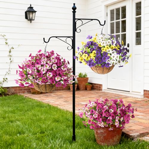 Artificial Fake Pansy Flowers for Outdoor, 12 Pcs Faux Silk Pansies Flower for Spring Summer Decoration, UV Resistant Fake Plants for Outside Planter Porch Yard Patio Home Decor(Gradient Double Pink) - color: Gradient Double Pink