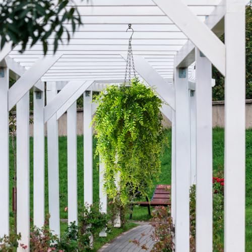 ZFProcess Artificial Faux Hanging Plants Basket for Spring Summer Outdoor Decoration, Fake Eucalyptus Leaf UV Resistant Look Real for Outside Porch Home Patio Balcony Yard(Eucalyptus Leaf) - color: Green