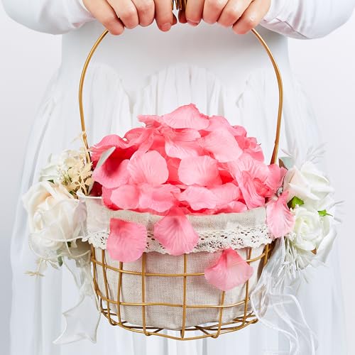 SITUMEIZI 1500PCS Pink Rose Petals Silk Rose Petals for Romantic Night for Her Set Valentine,Wedding,Party,Proposal Anniversary Decorations(Pink&White) - color: Pink&white, size: 1500