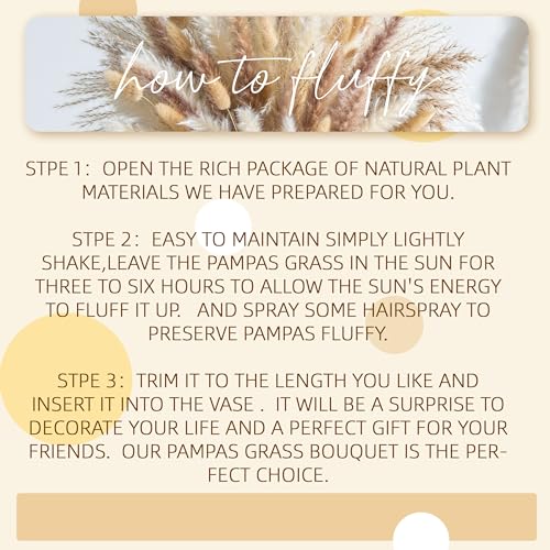 180PCS Natural Pampas Grass Mix Bouquet | Dried Pampas Bouquet for Wedding Boho Flowers Home Table,Desk ,Rustic,Farmhouse Decor - size: 180PCS