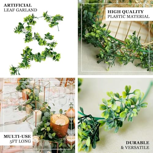 Efavormart 4ft Real Touch Eucalyptus and Willow Leaf Garland with Silk Ranunculus Flowers, Lush Faux Floral Runner for Intimate Wedding Tables and Small Mantel Decor - color: Type3