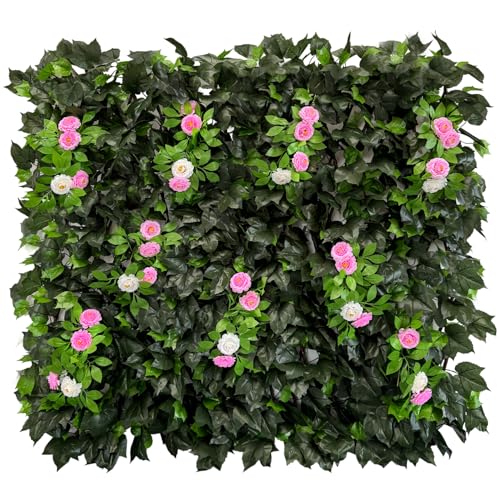 Artificial Expandable Ivy Privacy Fence Screen,Adjustable Size,Dense Leaf Panel,Perfect for Balcony,Garden,Fence Cover and Green Wall Decoration - color: BRANCH-MIXED FLOWER